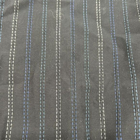 Luchiano Visconti Long Sleeve Shirt Flip Cuff Stitched Stripe Black Size XLT - Picture 4 of 6